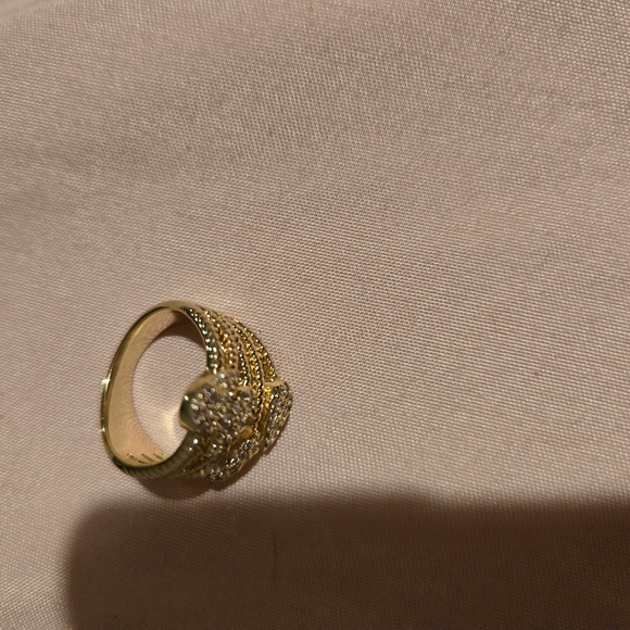 Radiant Gold and Silver Ring with Intricate Design- 21kgp DUABI JEWELRY - Picture 6 of 7
